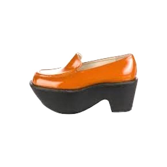 Jil Sander Bold Sculptural Platform Loafers Orange Leather Slip-On Shoes  EU 36 - Picture 1 of 11